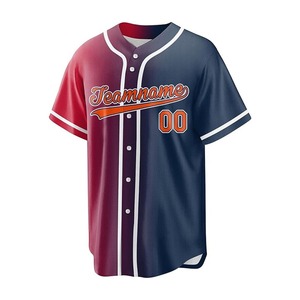 Maillot de baseball personnalisé brodé pour homme, séchage rapide, respirant, en polyester, style uniforme, vente en gros, pas cher, vierge - Product Image 1