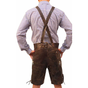 Pantalones Cortos de Cuero para Hombre, Diseño Clásico, Lederhosen para Oktoberfest, Pantalones Cortos de Cuero con Bordado Tradicional para Hombre - Product Image 2