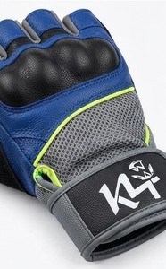 Guantes Deportivos K4 de Medio Dedo, Cuero PU, Correa de Muñeca Ajustable, para Levantamiento de Pesas, Entrenamiento en Gimnasio, Unisex, Verde y Azul - Product Image 5
