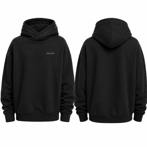 Custom <b>Plain</b> <b>Black</b> Oversized Pullover Hoodie Heavyweight Cotton Blend Fleece <b>Sweatshirt</b> for Men Women - Product Image 1