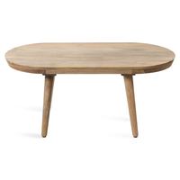 Eleganter Moderner Massivholz-Couchtisch Ovales Design Konische Beine Einfache Montage Wohnzimmermöbel Villa Zuhause FURAKA Maßgefertigt