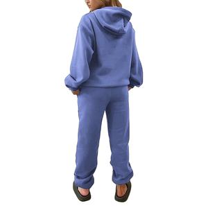 2025 femmes de haute qualité OEM deux pièces hiver survêtement décontracté surdimensionné à manches longues ensemble facile à porter et grande taille Options - Product Image 2