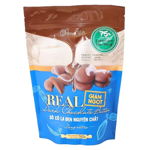 ช็อกโกแลตแท้ขายดีจากโรงงาน ผู้ผลิตขายตรง รับผลิตแบบ OEM/ODM ฮาลาล ช็อกโกแลตดาร์กแท้ 75% โกโก้ 1 กก. บิสกิต คุกกี้ - Product Image 1