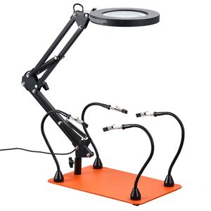 Estación de Soldadura Magnética con Tercera Mano 2 en 1, Lámpara Lupa LED 3X, 5 Brazos Flexibles, 6 PCB para Soldadura Digital PLC - Product Image 6