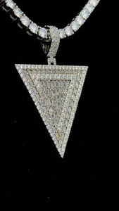 Unique 925 Argent Triangle Forme Haute Qualité Usage Quotidien Baguette Coupe Moissanite Hip Hop Pendentif pour Rappeur au Prix de Gros - Product Image 4