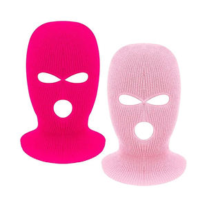 Balaclava unisexe rouge en tricot respirant et imperméable, masque facial à 3 trous, masque intégral pour le ski, taille adulte 56-58 cm - Product Image 4
