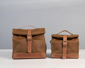 Sac à déjeuner en toile de cuir durable avec fermeture éclair, imperméable et isotherme, réutilisable, pour le bureau, 2 personnes, LCLB-0018 - Product Image 6