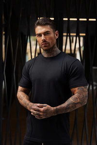 Ensemble de survêtement en coton vierge 2 pièces (t-shirt et short) pour homme, personnalisable avec logo, vente en gros - Product Image 2