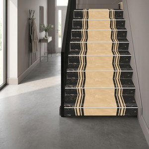 Marches d'escalier en marbre rouge glacé, carreaux de sol mats antidérapants GVT, marche et contremarche 300x900mm, marche 200x900mm, porcelaine 10mm - Product Image 3