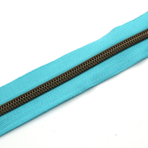 #5 Antique Brass Nylon Coil <b>Zipper</b> Retro Style <b>Zipper</b> for Leather Goods - Product Image 2