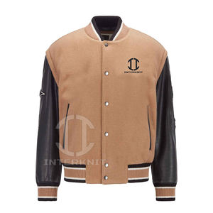 Veste universitaire personnalisée pour homme, corps en laine 400 GSM, manches en cuir véritable, broderie chenille, vestes Letterman - Product Image 1