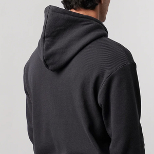 Men's Charcoal Waffle Knit <b>Zip</b> Up Hoodie Premium Cotton Blend Full <b>Zip</b> <b>Hooded</b> Sweatshirt Casual Winter Jacket OEM ODM - Product Image 5