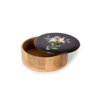 Casserole en bois émaillé avec poignée en bois d'acacia rustique imprimée, fournisseur en gros - Product Image 2