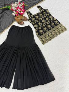 TENNECY Vestido de Mujer con Bordado de Lentejuelas de Georgette Sintético de Alta Densidad, Reversible, Elástico, Sin Arrugas, de Secado Rápido, Diseño Exclusivo - Product Image 4