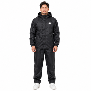 Vêtement de pluie en polyester réactif à l'eau, imperméable et personnalisable, ensemble veste et pantalon pour homme – Grande Vente - Product Image 2