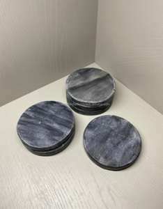 Handcrafted <b>Round</b> Natural Stone Coasters Bulk <b>Set</b> with Eco-Friendly Smooth Finishing <b>for</b> Kitchen Use - Product Image 5