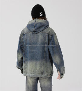 Hoodies Denim Washed to Make Old Hoodie Loose Coat Men's Coat Fashion Trend Street Style - Product Image 4