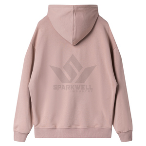 Sweat-shirt à capuche unisexe marron, 80% coton, tissu tissé, coupe ample, style décontracté, idéal pour le printemps, logo personnalisé, poche, 180g - Product Image 5