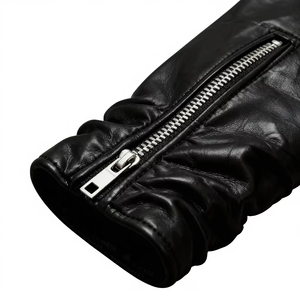 2025 New Fashion Men's Streetwear Casual Long Sleeve PU <b>Leather</b> <b>Jacket</b> <b>Retro</b> Zipper Decoration OEM Service Windproof Breathable - Product Image 2