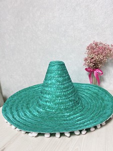 Boho Character Printed <b>Straw</b> Boater <b>Hat</b> Wide Brim Summer Beach Outdoor Sun Protection Unisex Adult Red Ribbon 3D Embroidery - Product Image 4