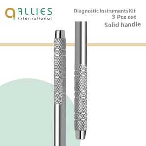 Kit d'examen dentaire professionnel en acier inoxydable – Ensemble d'instruments de diagnostic : miroir, sonde, forceps, plateau, manuel - Product Image 1