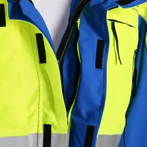 High Visibility <b>Work</b> Jacket Men Polyester Reflective Stripes Multi-Pocket <b>Waterproof</b> Wear-Resistant Uniform - Product Image 2