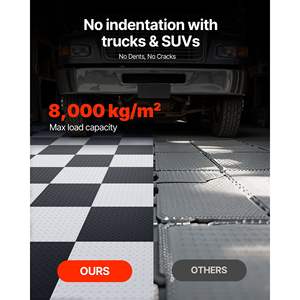 16 pièces de dalles de sol modulaires pour garage, gris clair, 20,2 x 20,2 x 0,2, en PVC à motif losanges, antidérapantes, pour atelier - Product Image 4