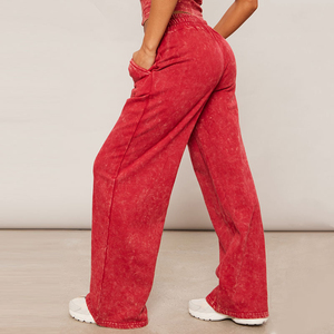 Pantalones Deportivos de Mujer con Lavado Ácido, Pantalones de Chándal Gruesos, Logotipo Personalizado, Ropa Deportiva Urbana para Mujer, Pantalones Deportivos para Gimnasio - Product Image 3