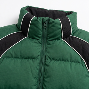 Chaqueta Acolchada para Hombre, Color Verde, con Bloques de Color, con Capucha, Cierre Frontal con Cremallera, Transpirable, Resistente al Viento, Relleno de Poliéster de 220g, Abrigo Casual de Invierno - Product Image 2