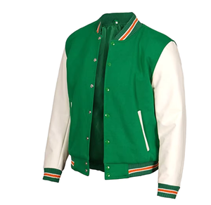 New American-style Custom Varsity <b>Letterman</b> <b>Jacket</b> Contrast Sleeves Snap Button Baseball Bomber <b>Jacket</b> for Men Customizable - Product Image 3