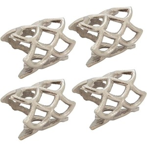 Anneau de serviette rétro en métal ajouré, bronze antique, décor de table géométrique pour mariage et dîner - Product Image 3