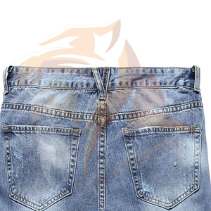 Shorts en jean pour hommes, coupe droite et ample, longueur genou, style streetwear, nouvelle collection, vente en gros - Product Image 6