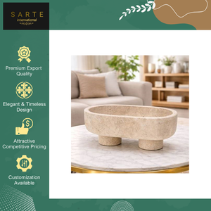 Plateaux de service en marbre travertin écologique personnalisables au design moderne pour hôtels, maisons, restaurants et bars – Fournisseur en gros - Product Image 5