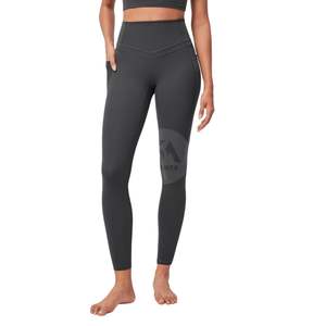 Leggings de Yoga Color Gris Jaspeado, Cintura Alta, Control de Abdomen, Elásticos en 4 Direcciones, Secado Rápido, Ropa Deportiva para Mujer, Gimnasio, Running, Personalizables - Product Image 5