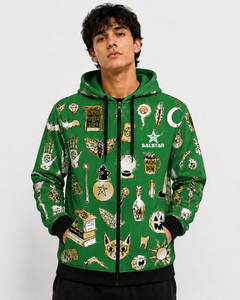 Wholesale <b>Halloween</b> Green Sublimation Premium Quality Fabric <b>Hoodie</b> Custom Printed Pullover Sweatshirt Private Label OEM ODM - Product Image 3