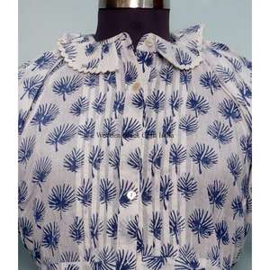 Vestido corto estilo mini para mujer, 100% algodón, informal, con mangas acampanadas, cuello redondo, estampado floral, ecológico, cintura natural - Product Image 4