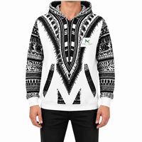 Sweat-shirt à capuche unisexe personnalisé avec imprimé tribal Dashiki, streetwear d'hiver, hip-hop, veste en polaire surdimensionnée, sweat-shirt décontracté