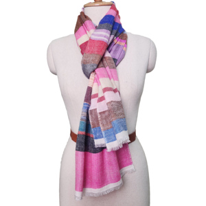 Chal y Bufanda de Cachemira Dobby Hecho a Mano con Patrón Otoñal, Reversible, Bicolor, para Mujer, Marrón, Largo, Cálido, Estilo Vintage - Product Image 5