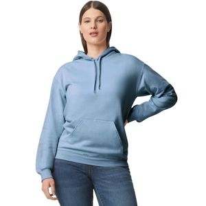 Light Blue Womens Pullover Hoodie <b>Long</b> Sleeve Fleece <b>Sweatshirt</b> Kangaroo Pocket Casual Customized Logo Wholesale Hooded Top - Product Image 1