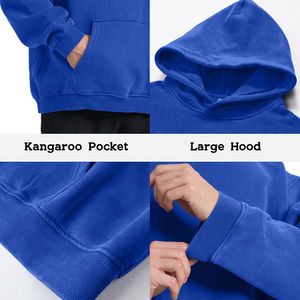 Sweat-shirt unisexe surdimensionné avec logo personnalisé 2025, en molleton bleu délavé style vintage, à épaules tombantes, idéal pour un usage quotidien et la mode. - Product Image 4