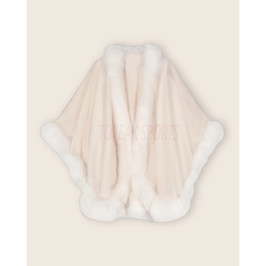 Capes d'hiver 2026 OEM de luxe en cachemire noir avec doublure en fourrure de renard pour femme, 100 % haute qualité, écologiques, faible MOQ, prix bas - Product Image 3