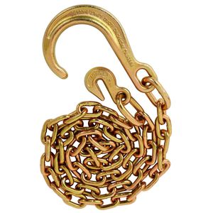 Gancio a J e Gancio di Presa Forgiati Grado 70, Catena di Traino da 6 Piedi con Carico di Lavoro Sicuro di 4.700 Libbre e Ganci di Traino da 8 Pollici - Product Image 1