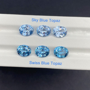 Lab Grown Oval Spinel Loose <b>Stone</b>, Sky Blue Swiss Blue London Blue Available, Rose Cut <b>Gem</b> for Custom Jewelry Making - Product Image 5