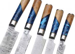 Ensemble d'outils de cuisine professionnels en acier à motifs, 5 pièces, collection de présentation haut de gamme - Product Image 5