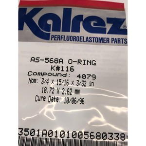 KALREZ AS-568A O-RING K # 116, COMPOUND:4079, 2-116 - Équipements et pièces semi-conductrices d'occasion fiables à l'échelle mondiale chez - Product Image 1