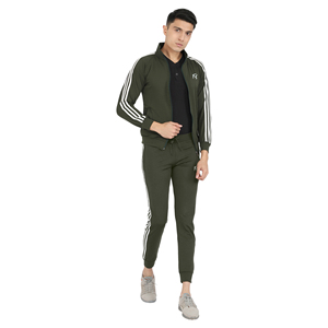 Conjunto Deportivo para Hombre, Estilo Taiwanés, Elástico en Cuatro Direcciones, Ajustado, Color Sólido, Cómodo, de Terciopelo Premium, para Deportes Activos, Otoño, Jogging y Running - Product Image 1