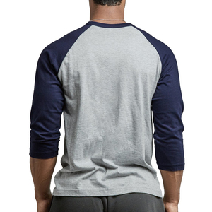 T-shirt de baseball raglan pour homme avec logo personnalisé, couleur contrastée, décontracté, design personnalisé, vêtements pour homme écologiques - Product Image 5