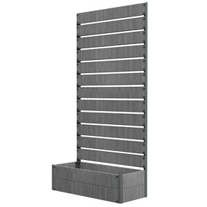 "Dark Gray Plastic <b>Planter</b> <b>Box</b> with Trellis for Climbing Plants & Outdoor Garden" - Product Image 1