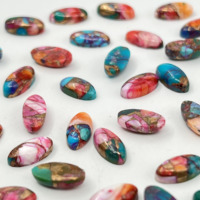Pierre précieuse naturelle lâche polie de qualité supérieure AAA+ en cuivre Daliya et turquoise Kingman, forme cabochon ovale allongé, taille personnalisée