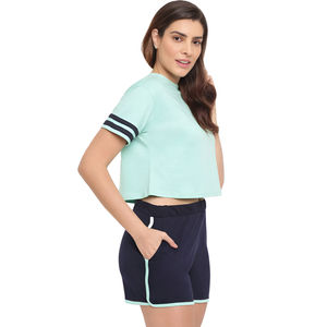 Conjunto Deportivo Corto para Mujer, Conjuntos de Jogger, Marca Privada, Logotipo Personalizado, Conjunto de 2 Piezas, Camiseta y Pantalones Cortos de Verano para Mujer - Product Image 3